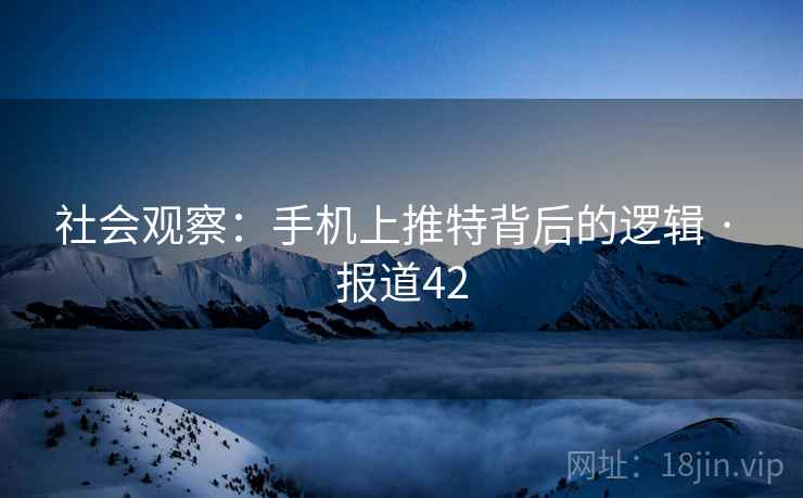社会观察：手机上推特背后的逻辑 · 报道42  第2张